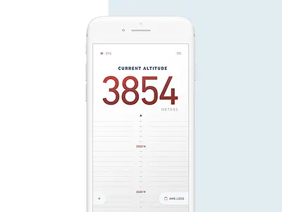 Climbing companion altimeter app clean climbing mobile ui ux white
