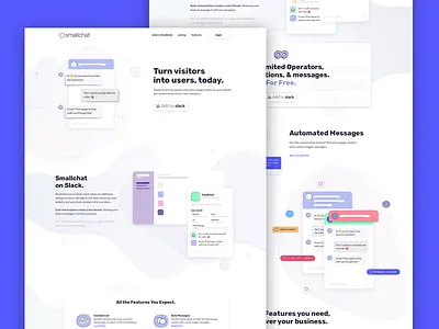 Smallchat Refresh branding chat illustration landing page messaging product design smallchat ui website design