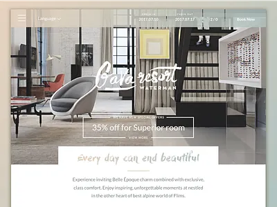 Gava resort design clean design homepage layout mobile mockup modern navigation web