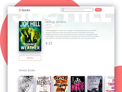 Books Website UI books bookstore clean design modern ui website