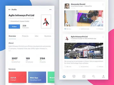 Social Networking Service App company feed networking professional profile project social