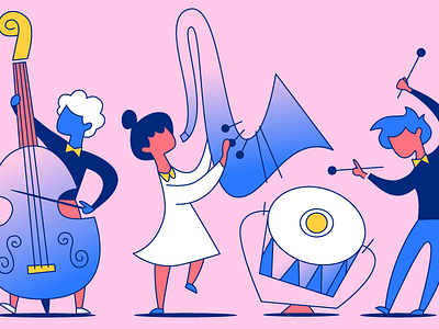 In perfect harmony blue harmony illustration music pink