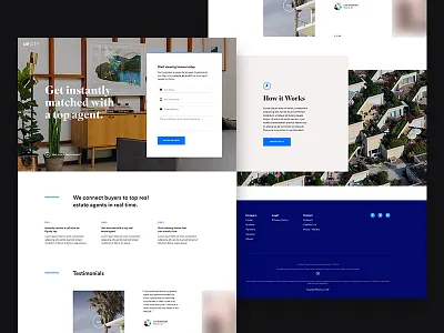 Landing Page home landing page layout real estate ui ux web design