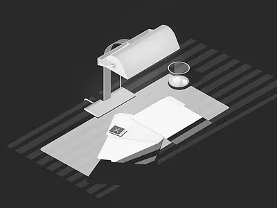 Noir 01 back and white blinds illustration iso lamp noir whiskey