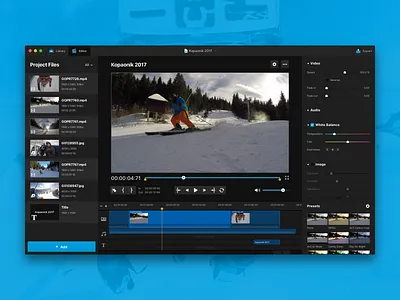 GoPro Studio Re-Design Concept app concept dark editor gopro interface library mac macos studio ui video