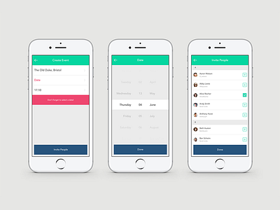 Tipsy - App Design - Create Event app app design branding concept conceptual design mobile app organise social socialising ui ui design