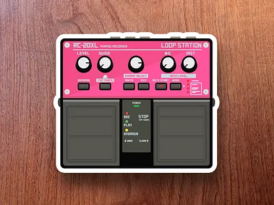 Loopstation sticker analog pedal sticker