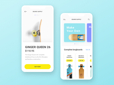 Skateboarding Online Store clean e commerce iphone x longboard minimalism mobile app mobile store online store product skateboard skateboarding store app