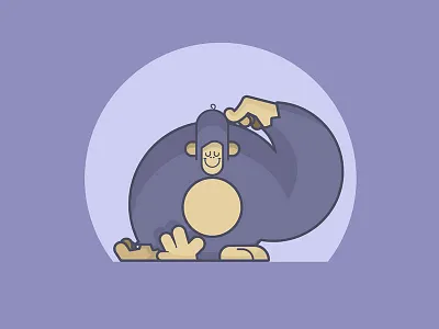 Happy Gorilla animal chilling gorilla happy illustration line art smile head scratch