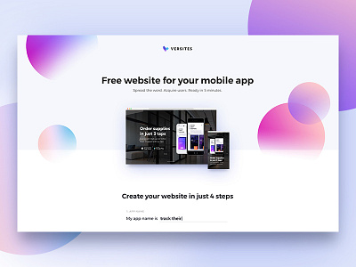 Versites — Landing page concept clean gradients landing product promo service ui ux vibrant web