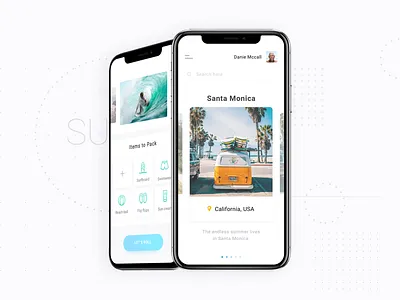 Travel app (Surfing) california iphone x mobile app surf surfing travel app