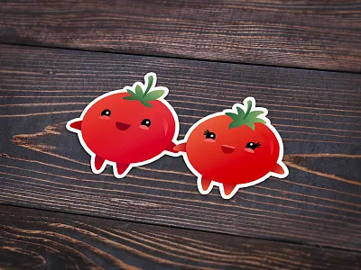 I Love You From My Head Tomatoes couple cute illustration love playoff sticker tomato tomatoes vector