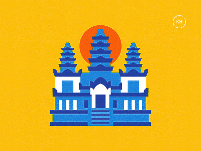 Been There - Cambodia angkor wat asia building cambodia flat infographic layout map siem reap sun travel vintage