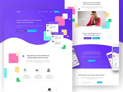 Botus Landing Page app design gradient home illustration landing new trend ui ux web website