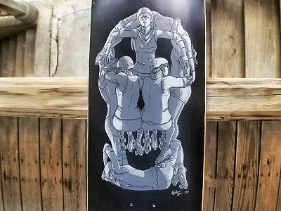 A Divine Death deck derby ghost illustration roller skate skateboard skull