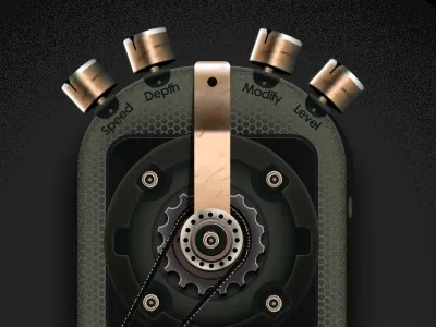 Pedal stomp skeuomorphic skin design