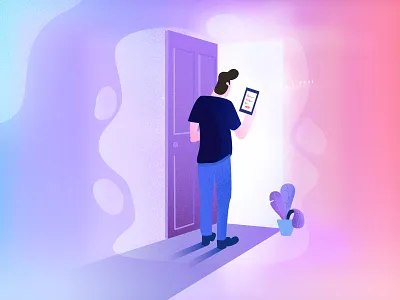 New opportunities | illustration beginning colorful door gradient illustration new opportunities retention returning success ui ux