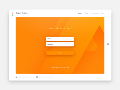 Create new account view create design system editor react sign up views dx