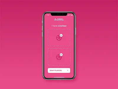 2 Dribbble Invites designer draft dribbble invitation invites iphone x mobile shots