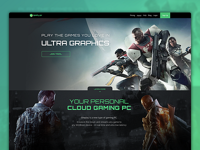 Simplayhomepage cloud game gaming graphics homepage
