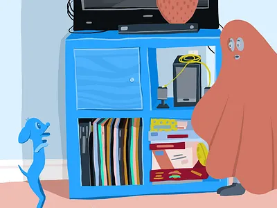 Dog and Ghost dog ghost living room