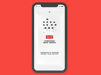 404 - Connection Lost or Under Attack - Protect your wi-fi 404 artdirection conceptual connection design invaders pixel uidesign wifi