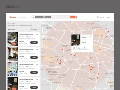 Property Listing listing property property list real estate rent rent room ui ux
