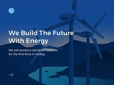 Wind Turbine Illustration blue clean dark view energy illustrations landscape mountain noise sustainable turbine wind