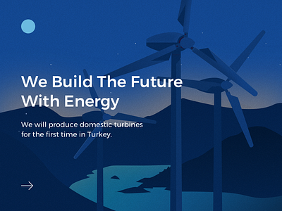 Wind Turbine Illustration blue clean dark view energy illustrations landscape mountain noise sustainable turbine wind