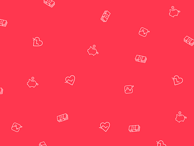 _ Hello world graph heart icon icons money pattern pig