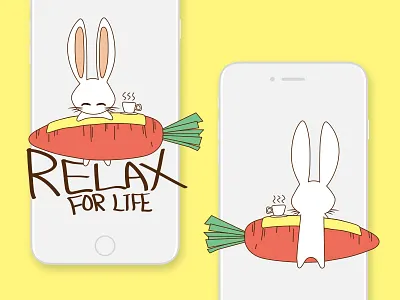 A Relaxing Rabbit / Illustration brand design illustration rabbit tea time ui visual web