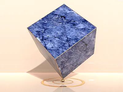 Under Pressure 3d c4d color cube digital egg gold marble