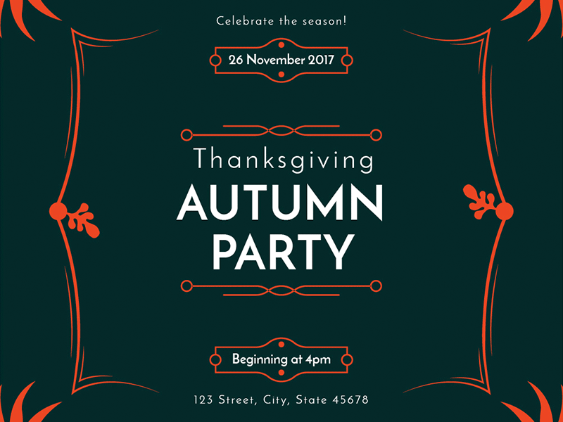 Autumn Party | Modern and Creative Templates Suite banner editable flyer poster print promo social media thanksgiving