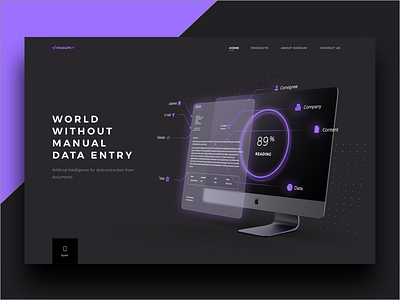 Artificial Intelligence Landing Page artifical inteligence black clean computer dark minimalistic ui ux web website