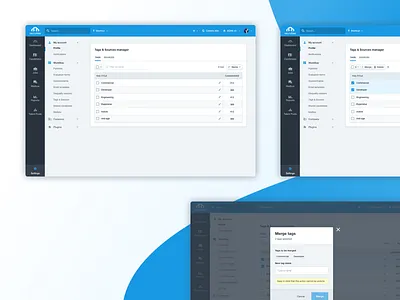 Tags Manager in Recruitee admin atomic ats box interface recruitee recruiting saas table tables ui