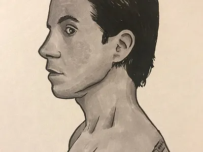 Inktober - Anthony Kiedis brush pen illustration inktober marker