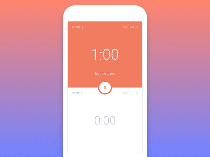 Balancy – Timer working mode preview alarm android animation app clock ios microinteractions mobile timer ui