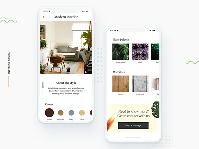 Interior Design app clean design interface interior ios minimal plants simple ui ux