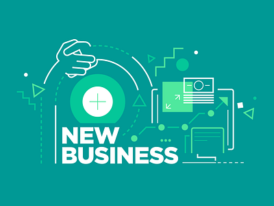 New Business business chart contract geometric hands handshake increase money monitor plus shapes