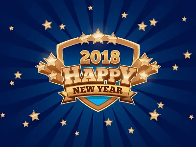 New Year Background 2018 badge celebrate design free golden happy new year sky star starry