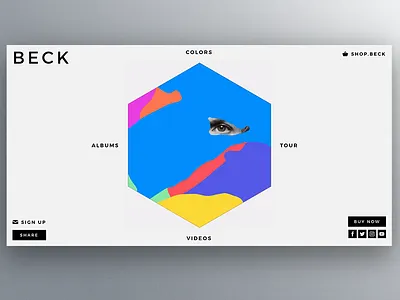 Beck.Com album artist beck hexagon music ui ux