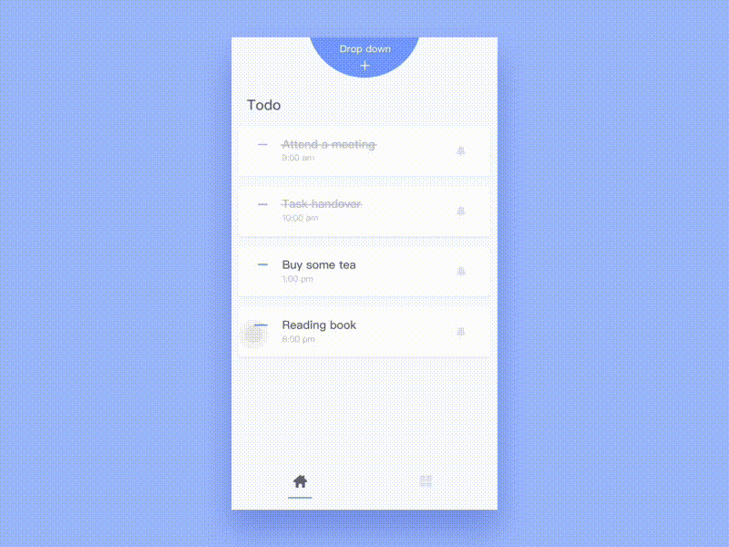(3/100) Motion Practice Todo UI design after design down drop effect motion particle path todo ui