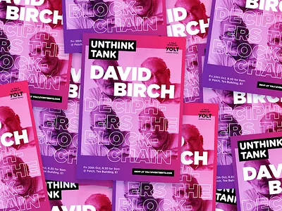 Unthink Tank #2 Poster bitcoin blockchain breakfast event free glitch gradient lecture london poster rsvp talk