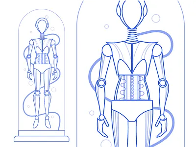 Robot in hibernation ai artificial bot droid future futuristic hibernation intelligence linear robot robots smart