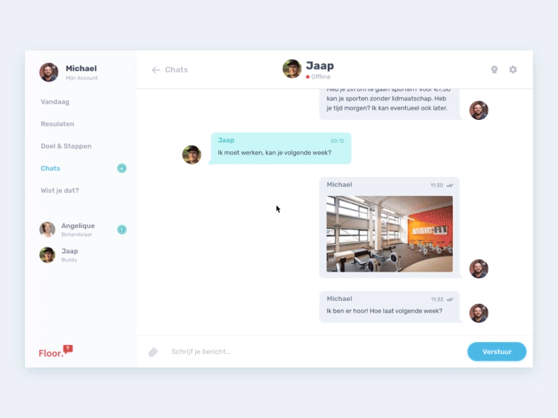 Floor Chat animation chat conversation dashboard diabetes diabetic health inbox message messaging