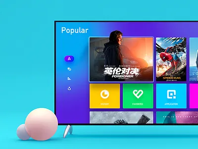 Ctv design interface luncher system tv tvos ue ui ux visual