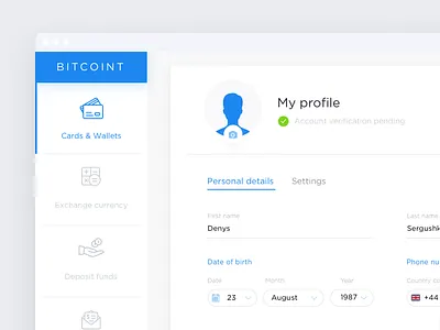 My profile page bitcoin claim coverage cryptocurrency currency dashboard insurance muzli team vote voting wallet profile