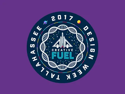 2017 Design Week Tallahassee astronaut illustration planets space spaceship stars ufo