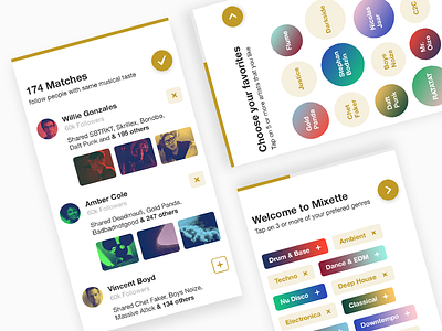 Mixette - Onboarding gradient music onboarding playlist
