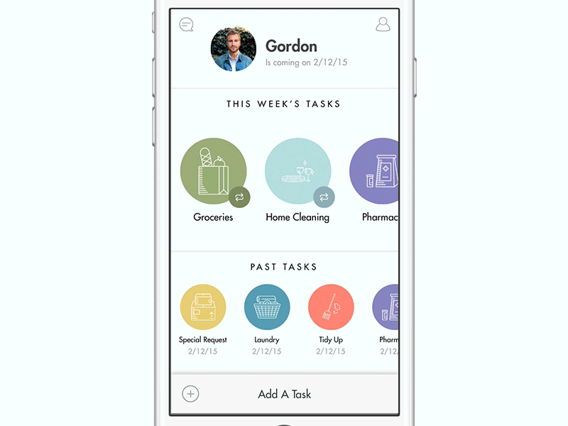 Home Cleaning animation app ios iphone scroll toggle ui